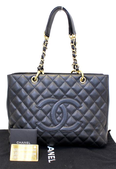 black chanel shopping bag|authentic Chanel shopping bag.